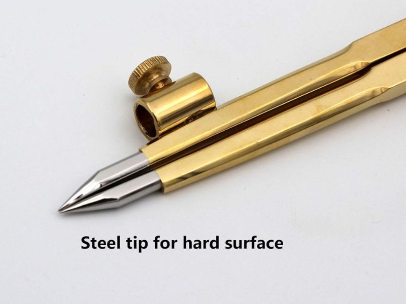8-Inch Brass Pencil Marking Compass with Leather Cover – Heavy-Duty Scriber and Divider for Woodworking, Metalwork, Drafting & Map Plotting – Precision Wing Compass for Drawing Circles & Layout Marking