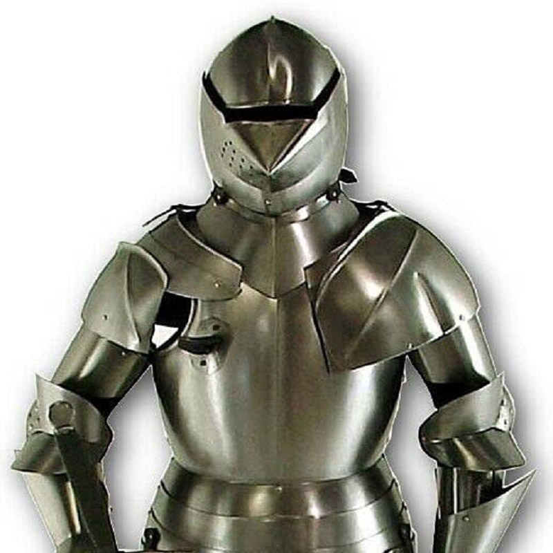Medieval Jousting Full Suit of Armor Greek LARP SCA Knight Crusader Bascinet Armor Christmas Costume