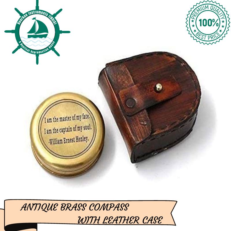 Famous Quote of William Ernest Henley I AM The Master of My Fate Compass w/case