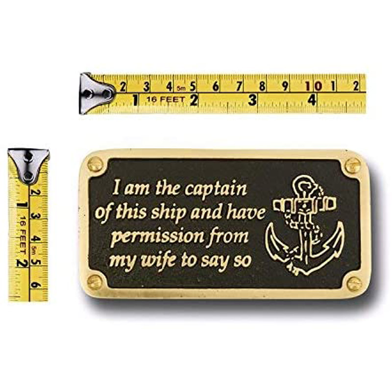 Nautical Themed Gift Plaque Wife’s Permission Boating Or Sailing Brass Sign is A Great Birthday Present