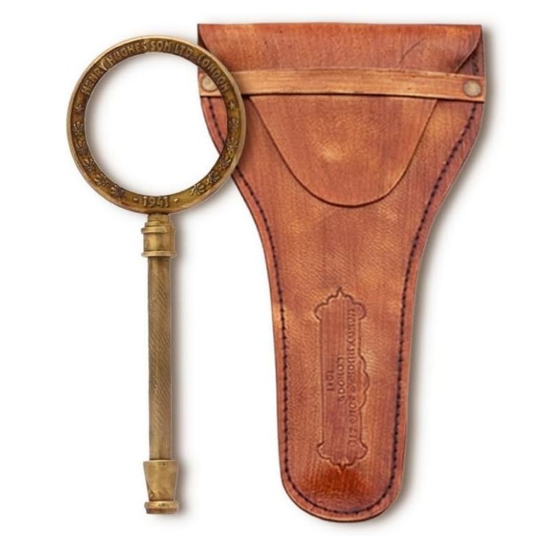Handmade Brass Magnifying Glass and Letter case