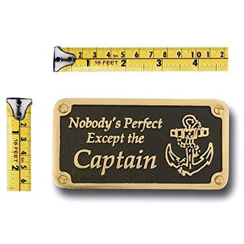 Nautical Themed Gift Plaque Nobody’s Perfect Boating Or Sailing Brass Sign is A Great Birthday Present