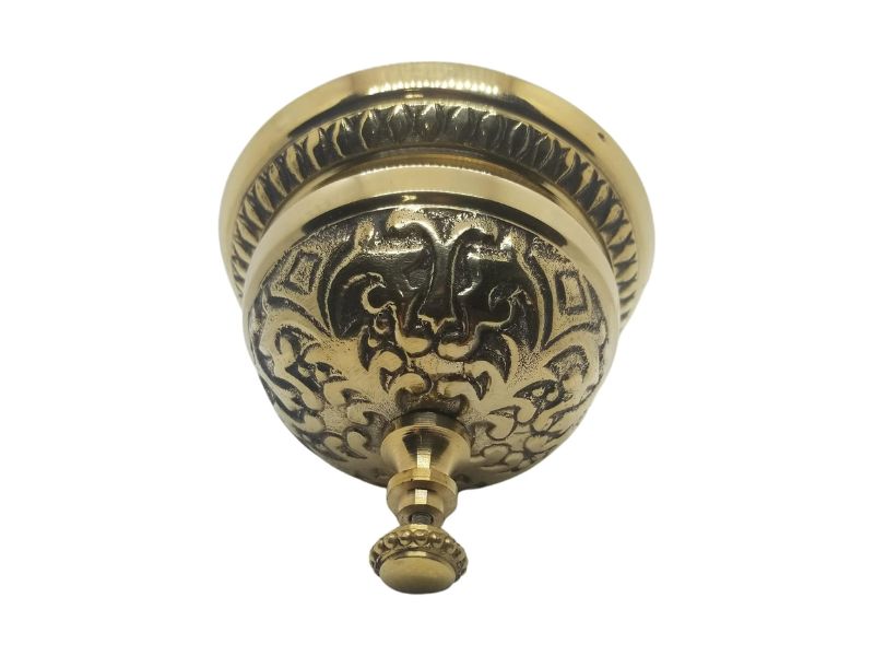 Solid Brass Victorian Style Service Desk Bell – Vintage Counter Call Bell for Reception, Hotel, Restaurant, Office & Home Décor – Antique Brass Finish Handcrafted Table Bell with Loud Clear Sound