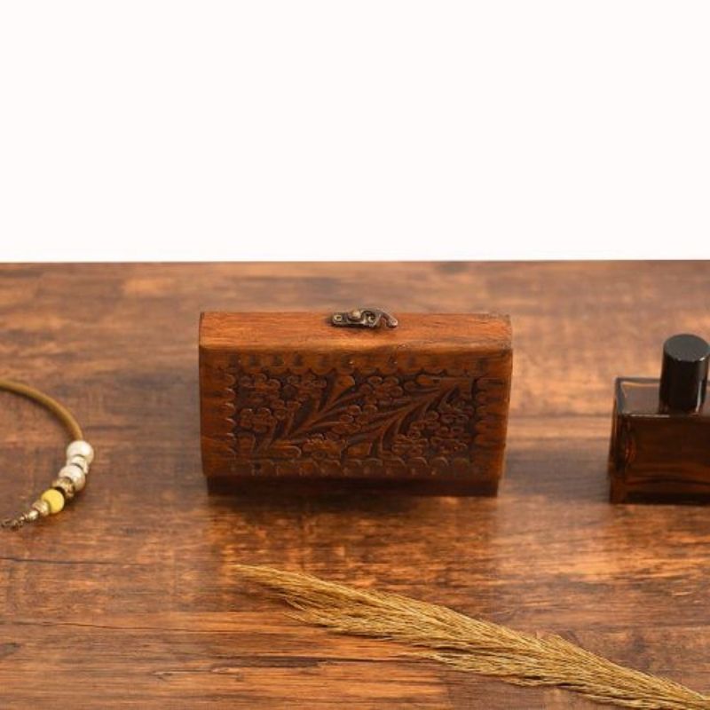SECRET LOCK BOX - Hidden Compartment Secret Opening Puzzle Box Wood, Handmade Hidden Lock Jewelry Box, Vintage Jewelry Organizer