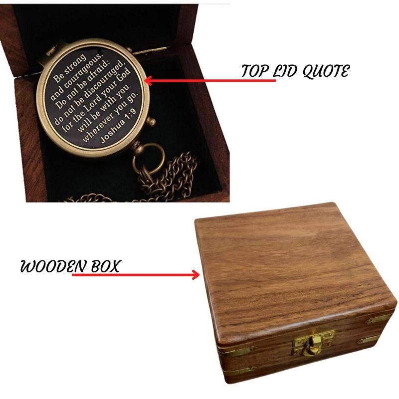 Engarvable Compass for Etsy ,Amazon, eBay Personalized Compass Engraved Compass with wooden box