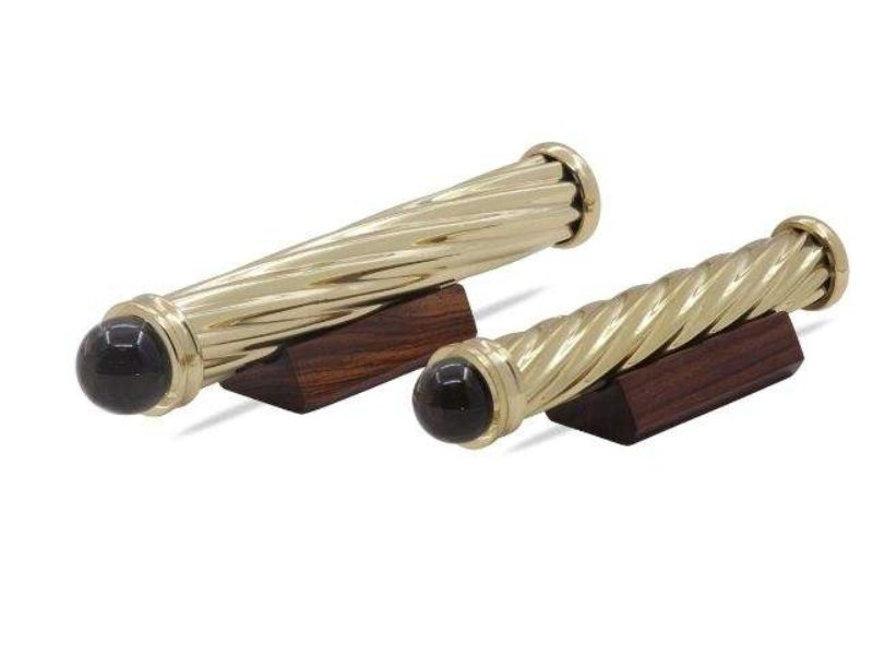 Set of 2 Handmade Brass Spiral Teleidoscope with Marble Lens Vintage Collectible Kaleidoscope Toy for Adults and Husband Gift