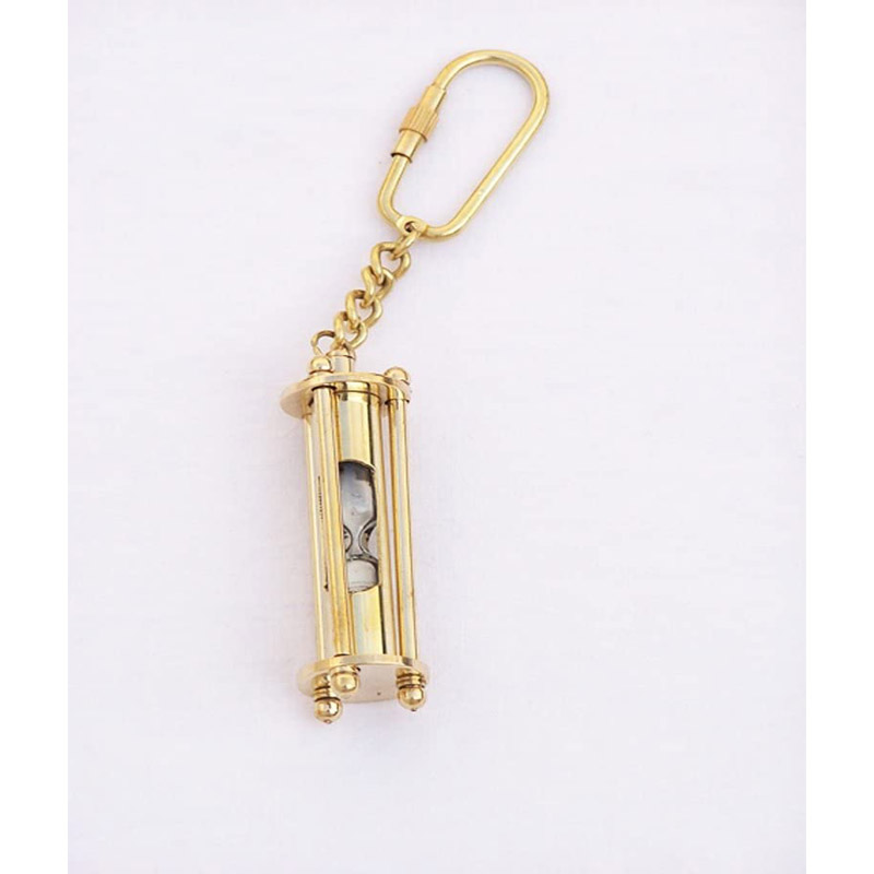 Brass Hour Glass Key Chain 5\