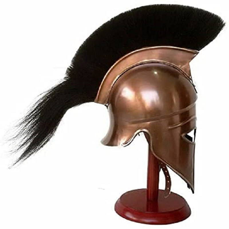 Medieval Greek Corinthian Helmet With Plume And Greek Spartan Helmet Movie Drama LARP Crusader A Great Collectible Item