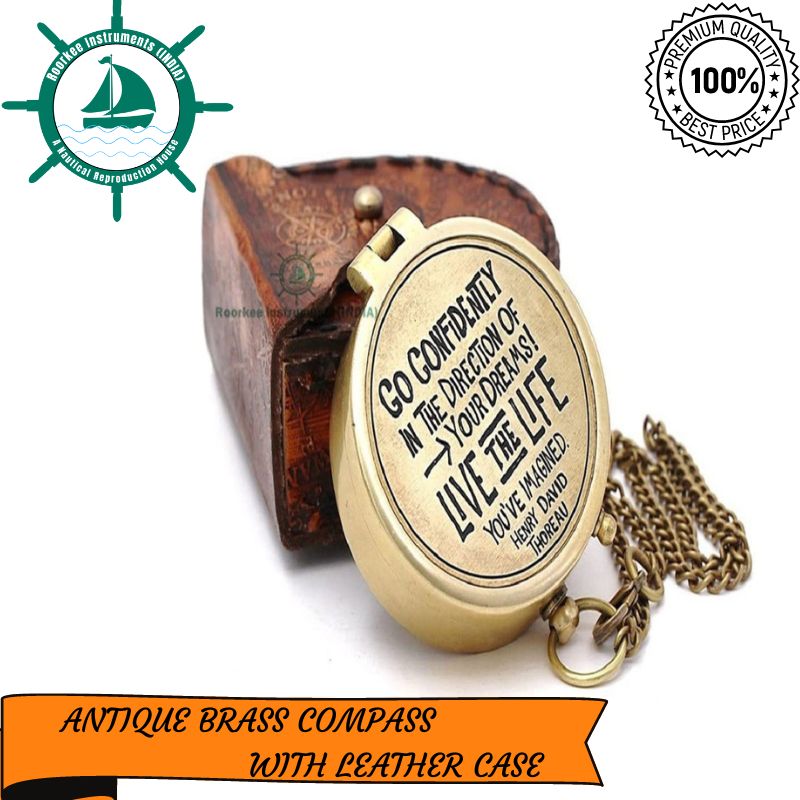 Engraved Compass Directional Compass Personalized Gift for Camping, Hiking and Touring Engraved Quote Go Confidently