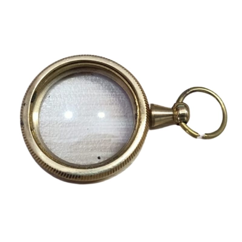  Handmade Brass Mini Magnifying Lens Keychain 1.25 Inches Key ring