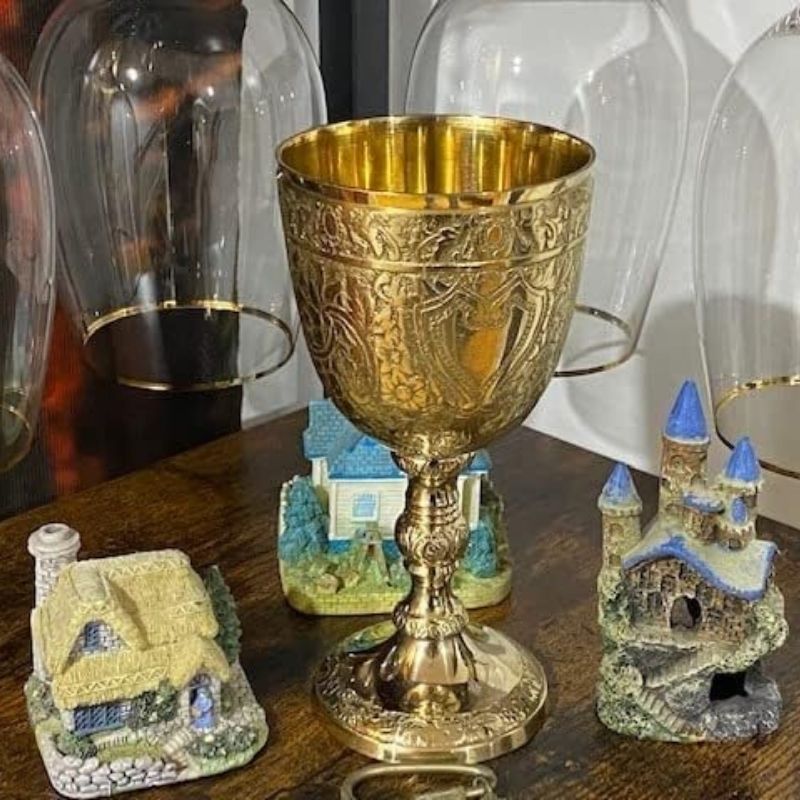 6x Vintage Chalice Goblet | Royal Brass Wine Cups of King Arthur - Renaissance Medieval Goblet Gifts for Communion Cups, Christmas Pack of 6 wine cups Games of Throne