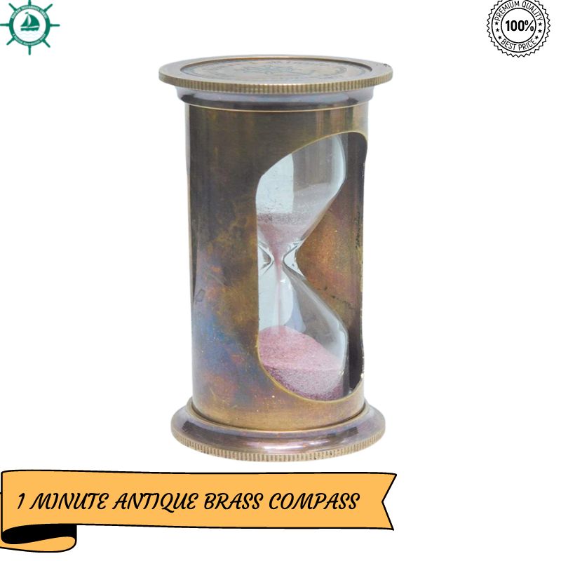 Brass Sand Timer Nautical Vintage Antique Item Replica Hour Glass Maritime Item 1 minute sand timer