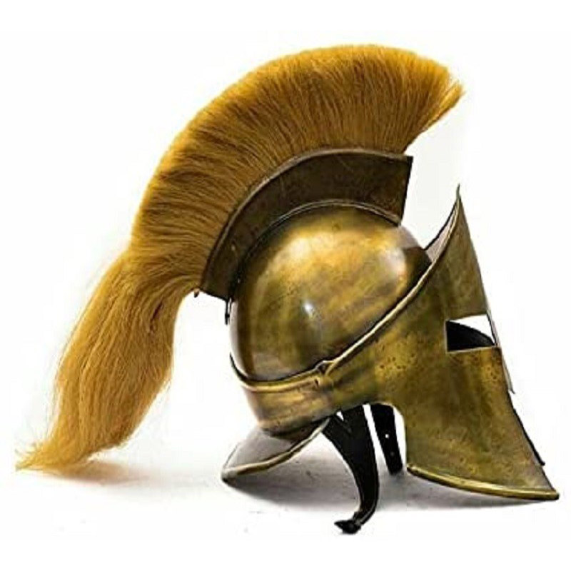 Great king Leonidas spartan Helmet with wooden Stand 300 movie fully functional medieval wearable helmet with inner leather liner