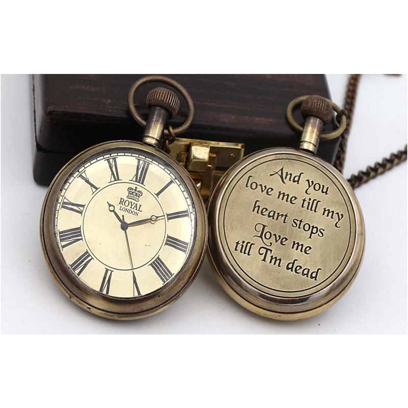 Pocket Watch with Presentation Box and You Love me Till My Heart Stop