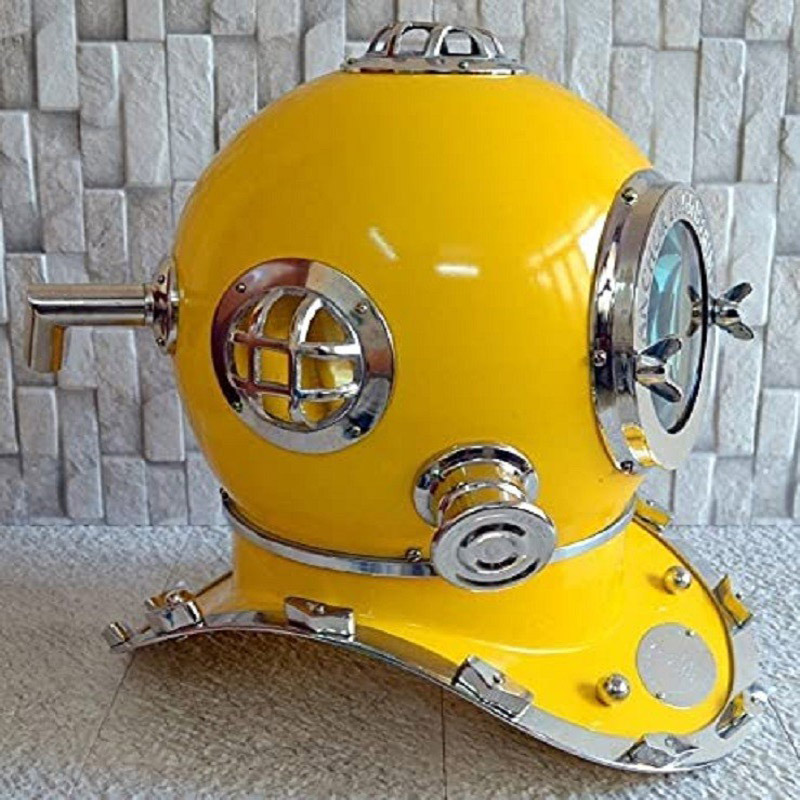 RII- Collectible Scuba Diving Divers Helmet 18 inch U.S Mark V Marine Diving Helmet Antique Boston ~ Vintage Scuba Mark V Navy Divers Helmet Diving Helmet Decaled Décor, Full Size, Fish Tank