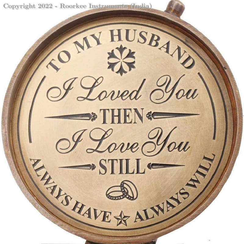 Engraved ‘to My Husband’ Compass/Valentines Gift for Him/Gift for Boy/Gift for Him/Gift for Men/Gift for Husband from Wife for Anniversary/Birthday/Happy Wedding