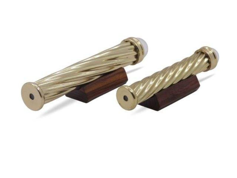 Set of 2 Handmade Brass Spiral Teleidoscope with Marble Lens Vintage Collectible Kaleidoscope Toy for Adults and Husband Gift