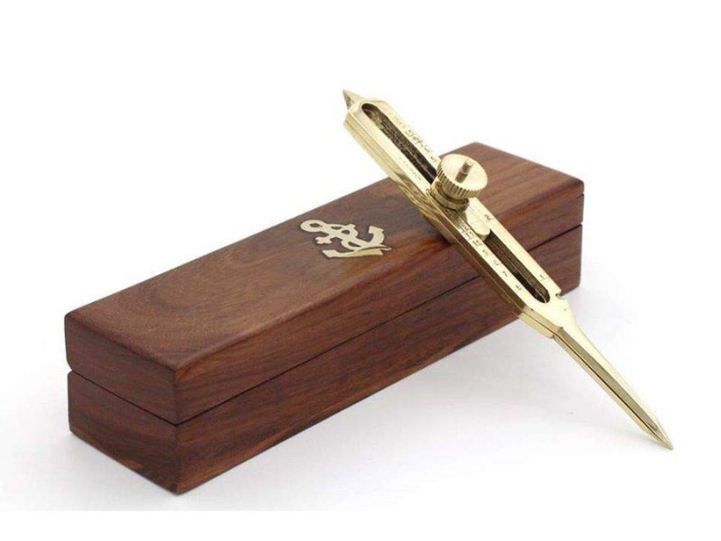 Artist Proportional Scale Divider – 6" Full Brass Professional Drawing Tool with Wooden Case – Precision Drafting & Scaling Instrument for Artists, Architects, Designers & Engineers