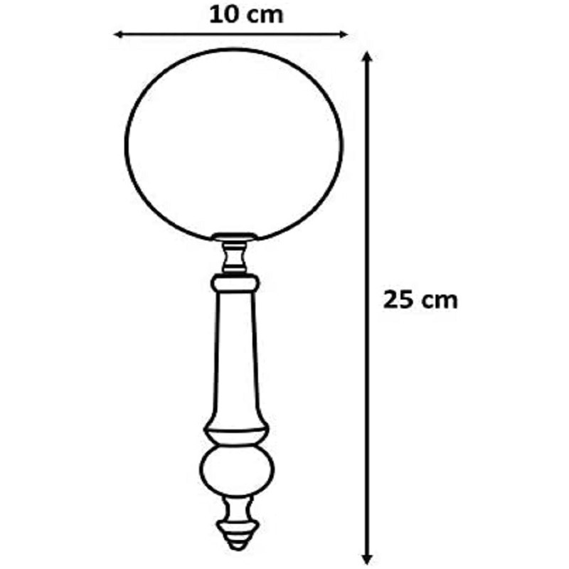 10X Handheld Magnifying Glass Lens, Antique Brass Magnifier, Fine Print Reading, Inspection, Coin and Stamp, Astrologer, Science, Low Sight Elderly, with Wooden Handle, Collectible Décor Gift -RII