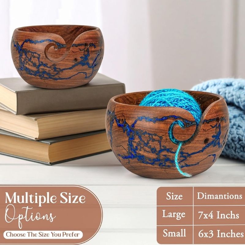 Yarn Bowls for Crocheting & Knitting - Availabe in 2 Sizes, Exquisite Handmade Large Yarn Bowl Holder, Crochet Bowls for Yarn, Knitting Bowl