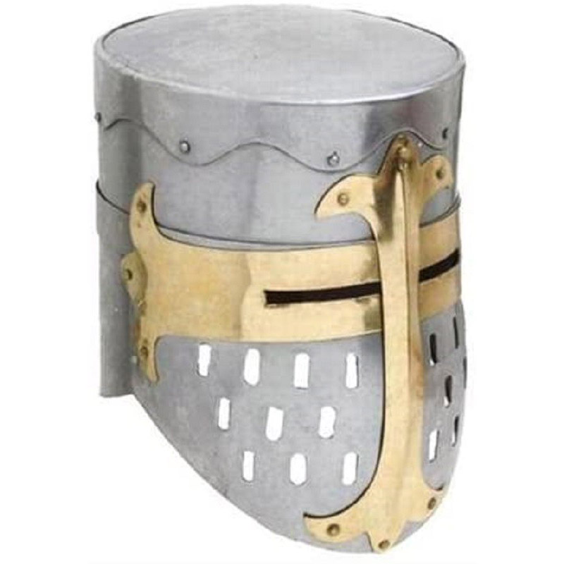 Medieval Era Warrior Helmet Barbuda Crusader Knight Templar Greek Steel Centurion Armor Helmet LARP Halloween 