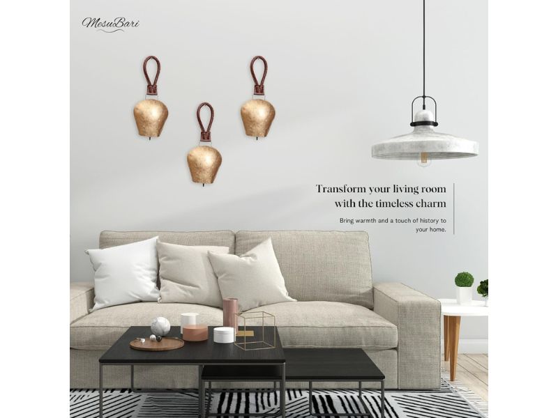 Handmade Vintage Cow Bell Rustic Wind Chime and Door Chime Decorative Bell for Weddings Festivals Home Garden Entryway