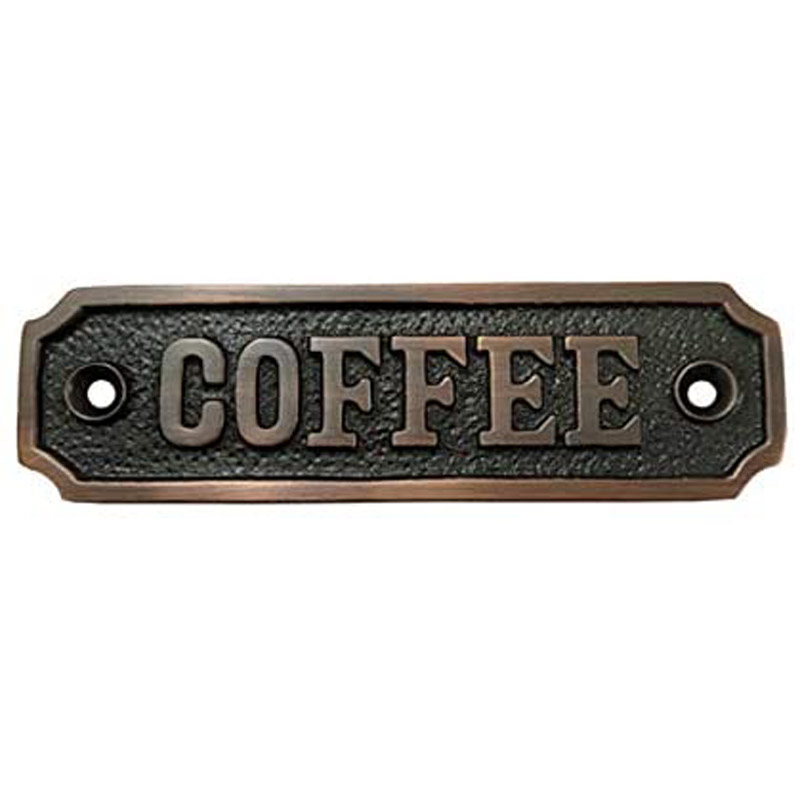 Coffee Brass Door Sign (Oil Rubbed Bronze)