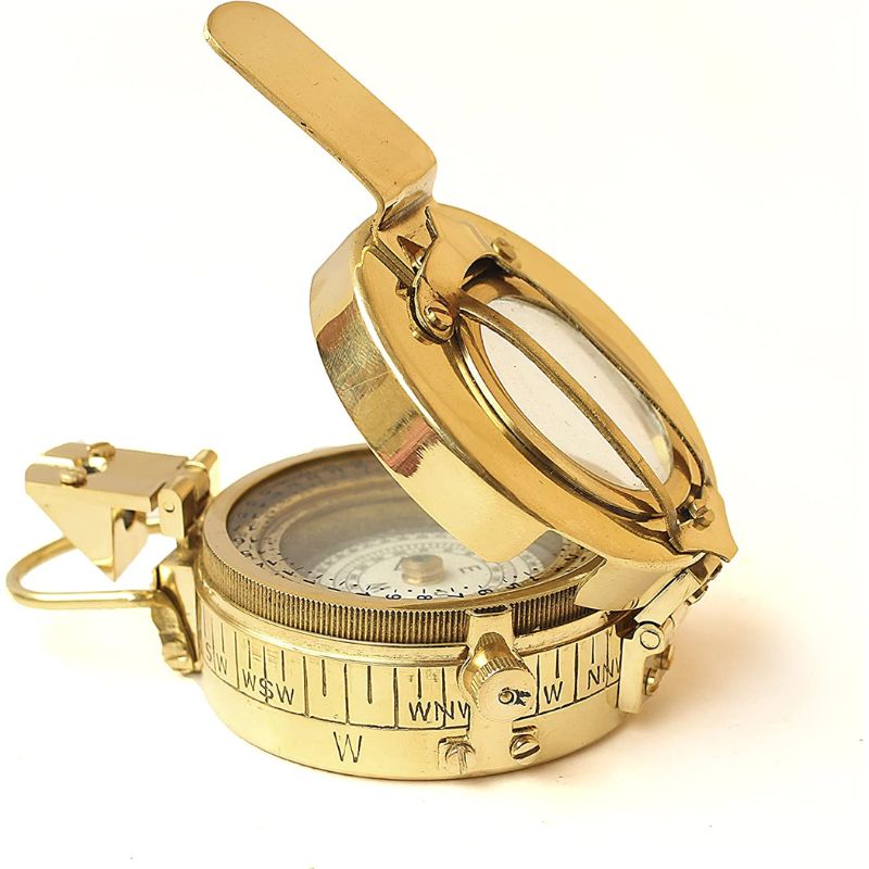 Nautical Marine Brass Compass Handmade Vintage Pocket Antique Maritime Sailor Compass