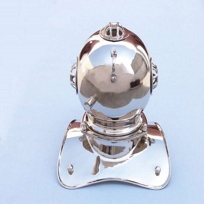 3xglass-101 Nautical Diving Chrome Divers Helmet