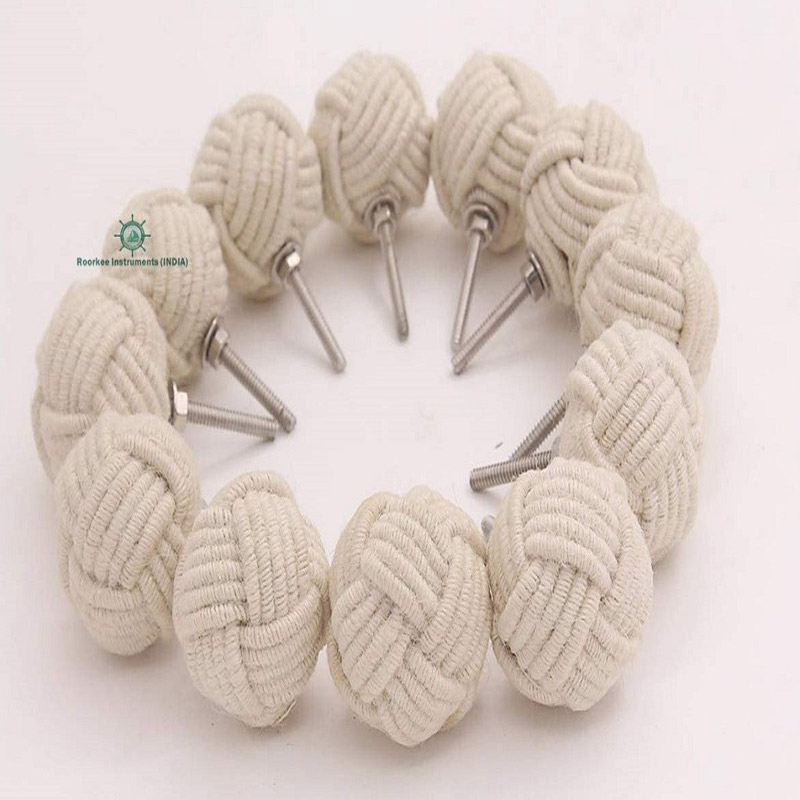 RII 12 Rope Doorknobs Nautical Twisted Decorative Cotton, Rustic Rope Knot Drawer Pull and Push, Furniture Handles/Knobs, Cabinets, Wardrobes, Cupboards, Drawer, Nautical Hardware Décor, 1.75