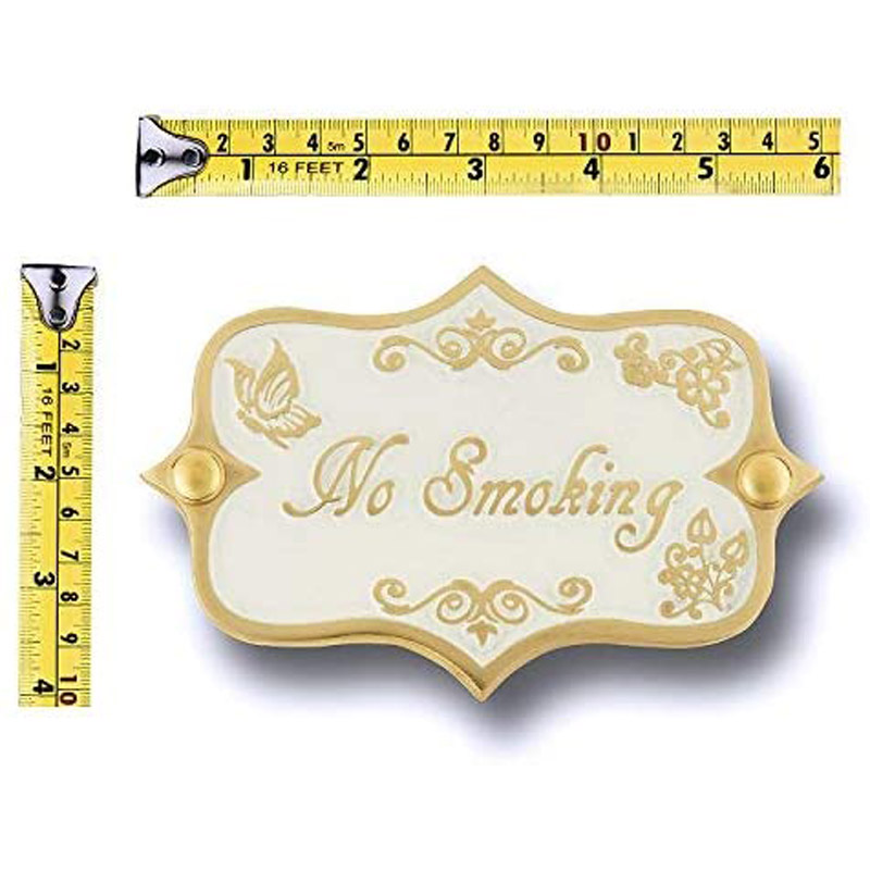 No Smoking Brass Door Sign Vintage Shabby Chic Style Home Décor Wall Plaque Handmade