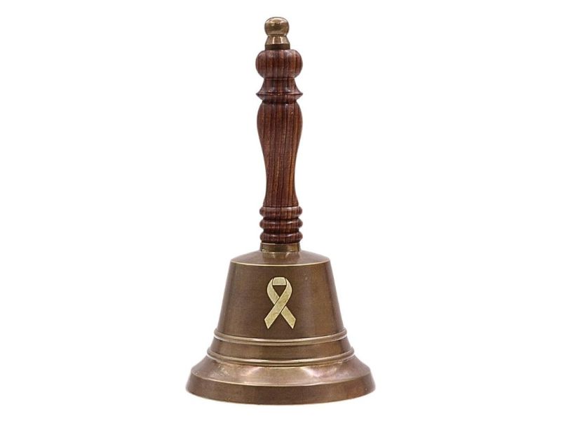 Personalized Cancer Survivor’s Bell – Engravable Solid Brass Hand Bell with Loud Clear Sound, Keepsake Healing Gift for Teacher, Boss, Family &amp; Friends (Antique Brass Finish)