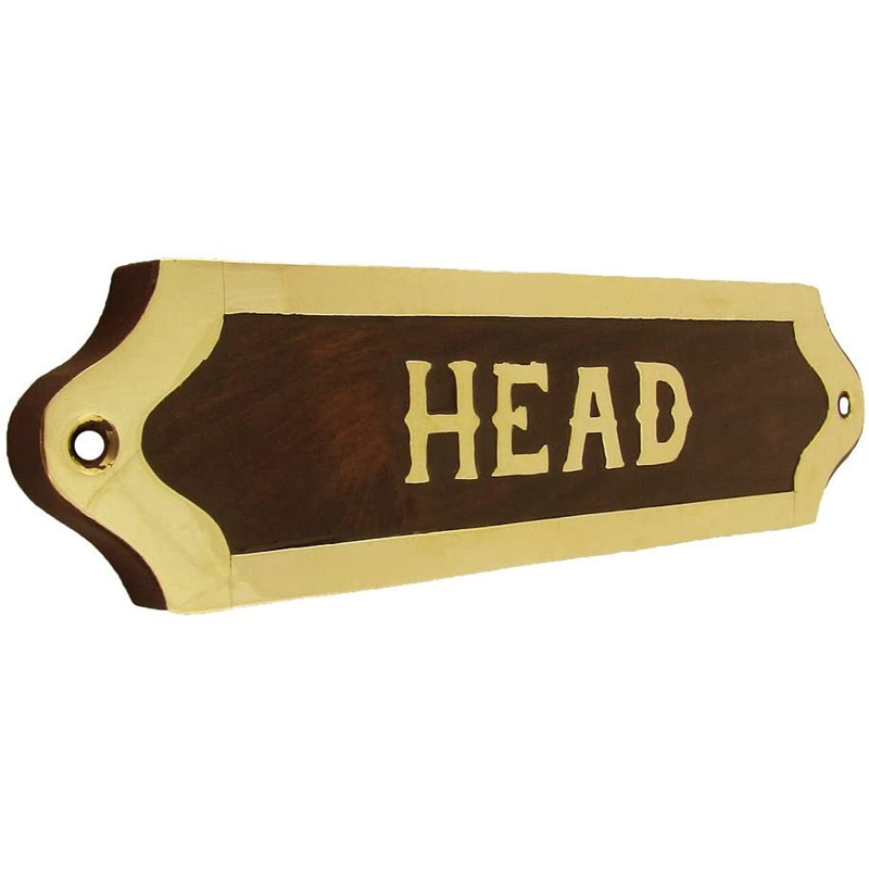 Brass Ships Head Door Sign Maritime Ships Plaque