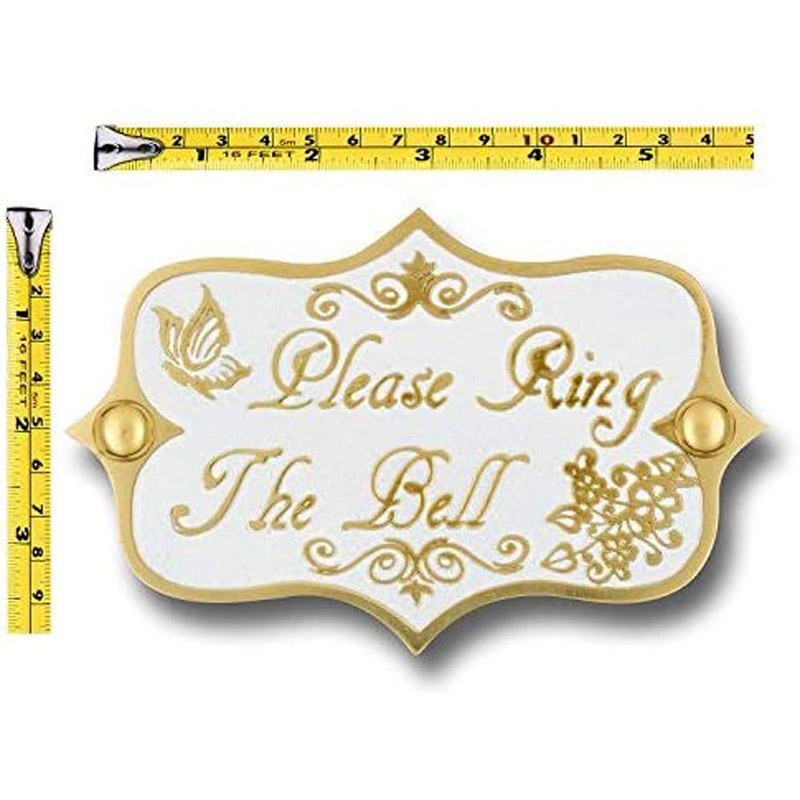 Please Ring The Bell Brass Door Sign Vintage Shabby Chic Style Home Décor Wall Plaque Handmade