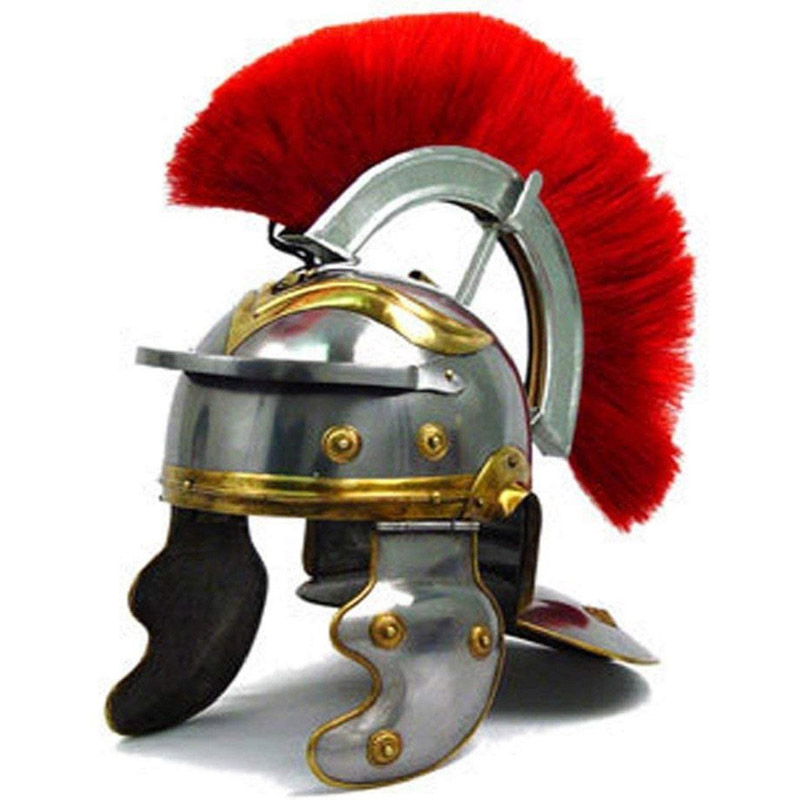 Medieval Roman Officer Centurion Historical Helmet Armor 18g Steel Roman Helmet