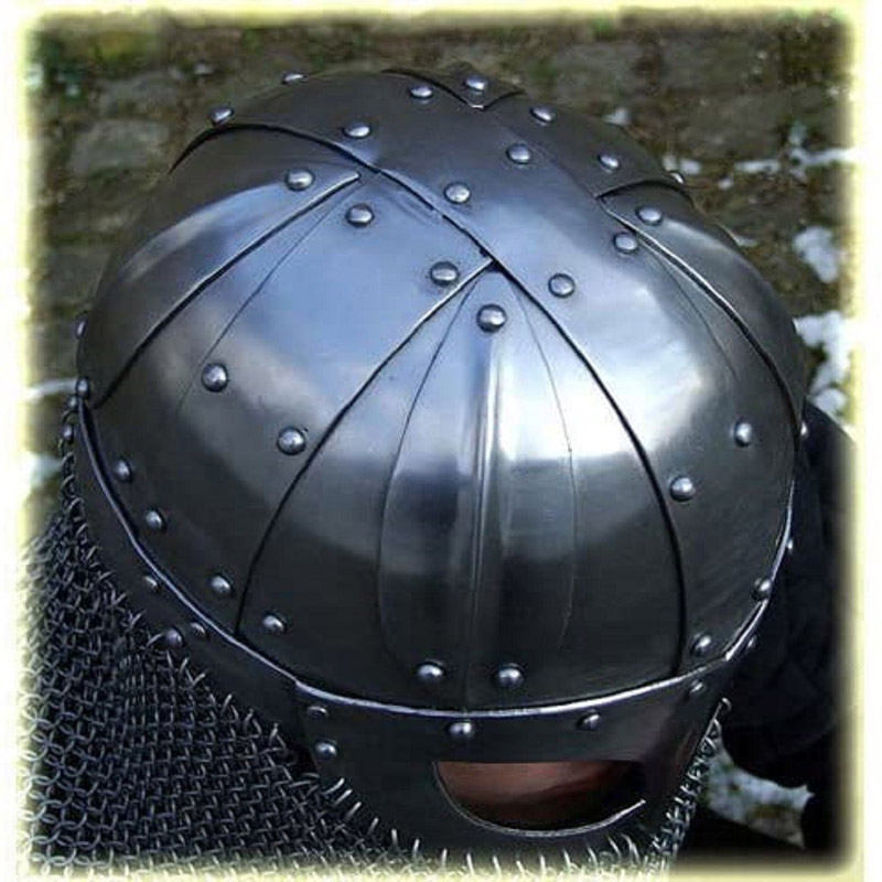 Medieval Viking Helmet Battle Armor 18G Steel and Chainmail