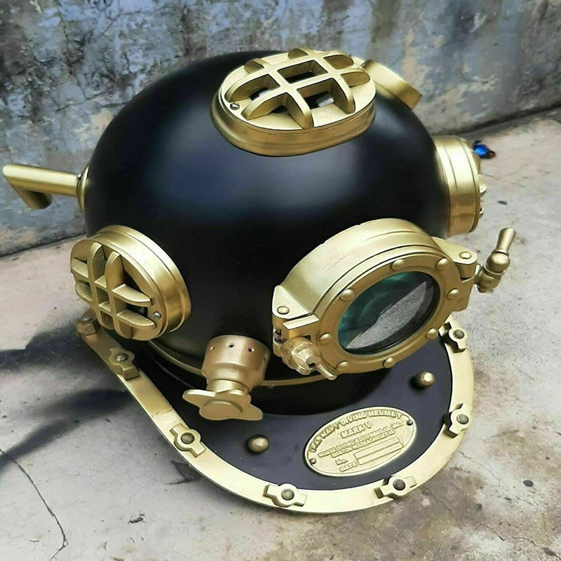 Antique Diving Helmet U.S Navy Mark V Solid Metal 18 Inch Size Divers Vintage Marine Divers Helmet Solid Steel and Brass Scuba Diving Helmet 18&quot;