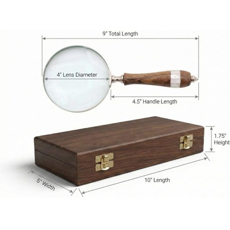 NICKLE 4 IN LENCE WOODEN HANDLE WITH WOODEN BOX