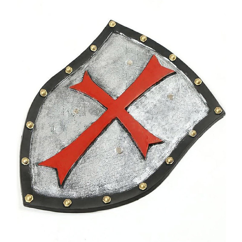 Medieval Knight Crusader Shield Knights Templar Cross Shield 21 x 14in Home Wall Decoration Party Decor Costume Gifts