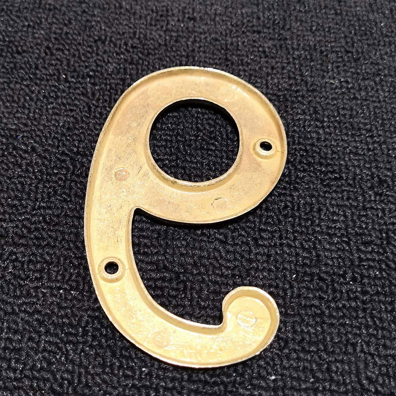 4 Inch Premium Bright Solid Brass Door House Numbers and Street Address Plaques Numbers for Residence and Mailbox Signs (Number 9)