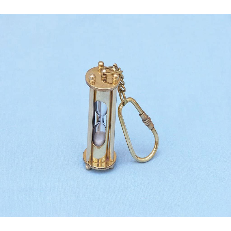 Brass Hour Glass Key Chain 5\