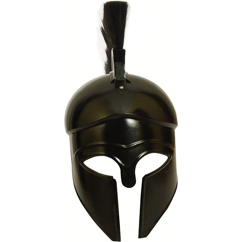 Medieval Greek Corinthian Helmet with Black Plume Armor Roman Armor Spartan