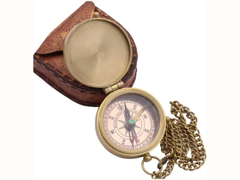 Engraved Brass Compass for Son from Mom – “Always Remember You Are Braver Than You Believe” Quote – Handmade Nautical Compass Gift with Case for Graduation, Birthday, Christmas