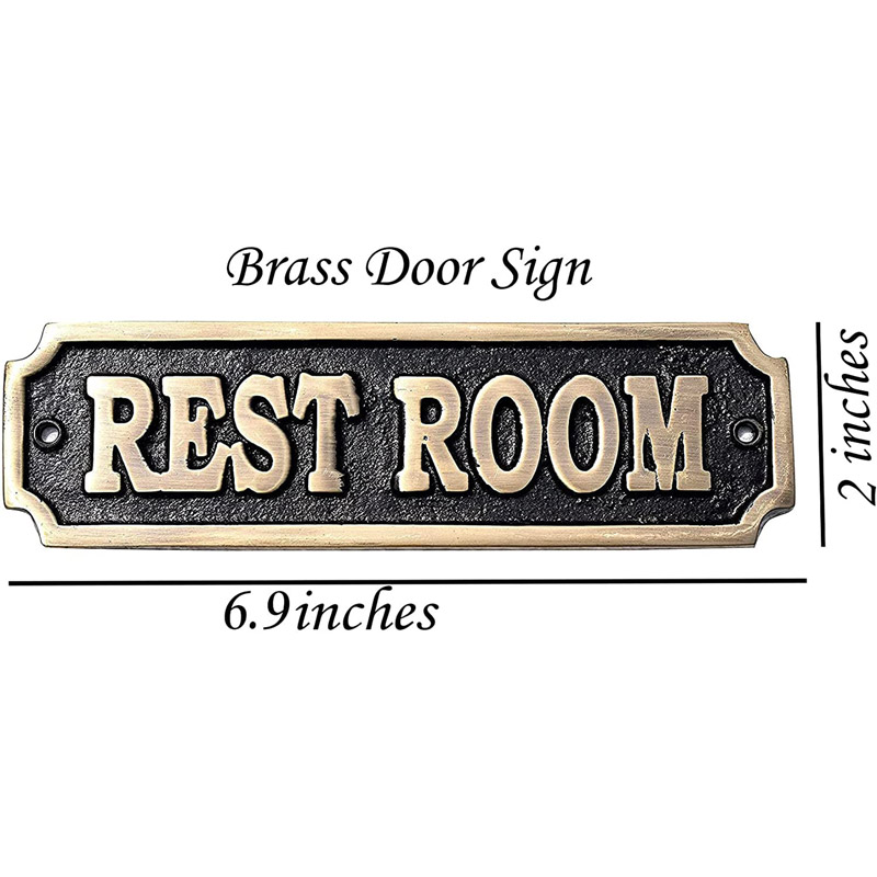 Brass Restroom Sign 6\