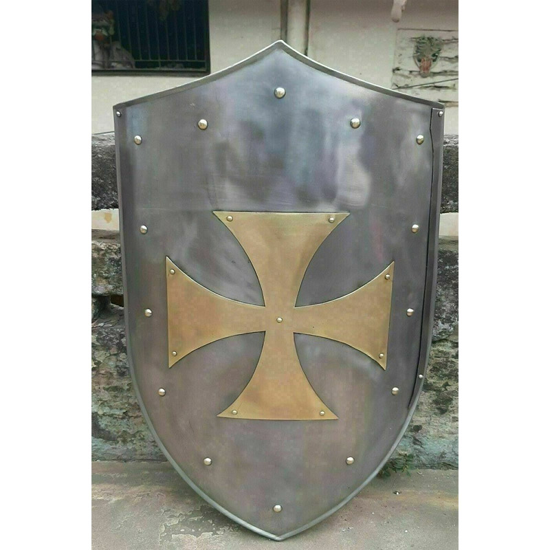 Armor Heater Shield Knight Templar Brass Cross Shield 18Gauge Battle Armor Shield