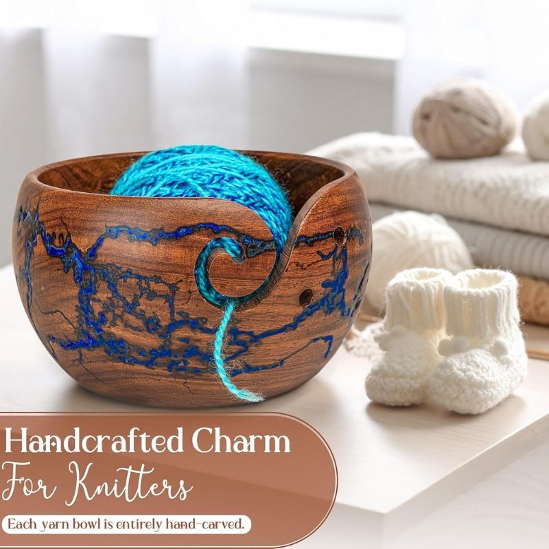 Yarn Bowls for Crocheting & Knitting - Availabe in 2 Sizes, Exquisite Handmade Large Yarn Bowl Holder, Crochet Bowls for Yarn, Knitting Bowl
