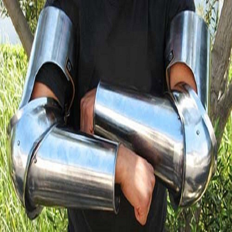 Medieval Full Length Steel Arm Guard: Knight Costume