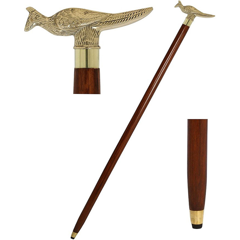 37 Inches Peacock Walking Stick - Inspired by Irish Walking Stick Designs - Handcrafted Canes and Walking Sticks