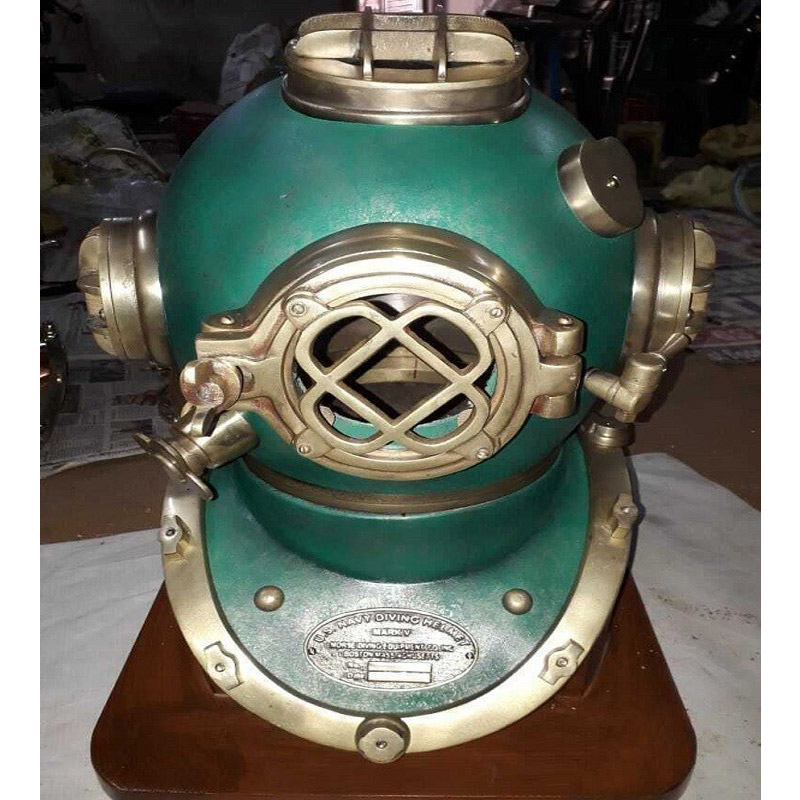 US Nautical Mark V Antique Finish Scuba Diving Helmet Deep Sea Divers Reproduction