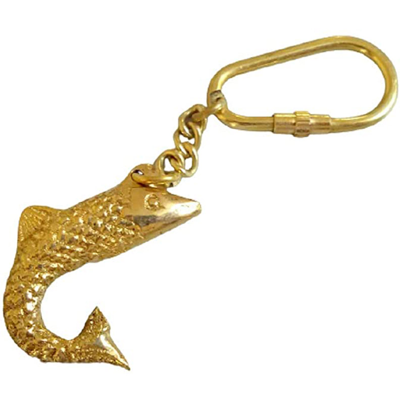 Brass Fish Key Chain Great for Boat or House Nautical & Marine Gift Item